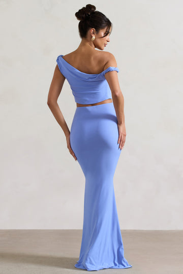 Neve Blue Gathered Maxi Skirt